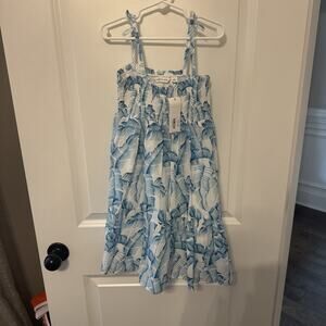 Girls Janie And Jack Dress Size 7 Floral Blue White NWT